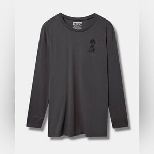 Torrid Biggie Classic Fit Cotton Drop Shoulder Long Sleeve Tee